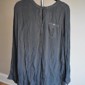 Free People Gauzy Teal Long Sleeve Tunic